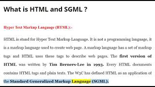 Difference Between HTML and SGML | Understanding HTML and SGML