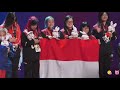 momen penyerahan medali emas lagu indonesia di kumandangkan di kamboja sea games mlbb 2023