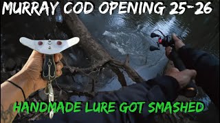 Murray COD OPENING 25-26 | Catching a fish on my Handmade Surface Lure