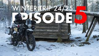 Winter Camp in Wind shelter - Motorcycle Winter Trip S2425 EP5