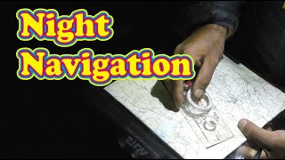 Night navigation with map and compass