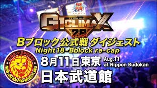 G1 CLIMAX 28 Night18 - B Block re-cap (August 11 at Nippon Budokan)