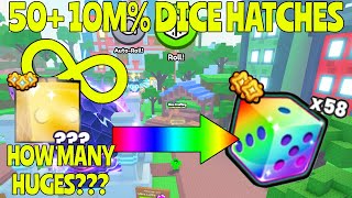 *1 IN 80M* Opening 50+ 10,000,000m% Mega Lucky Dice 2 RNG Hatches in Pet Simulator 99