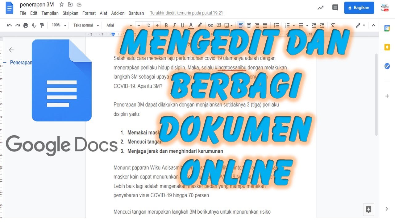 Membuat Dan Mengedit Dokumen Online Dengan Google Dokumen - YouTube