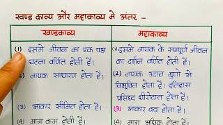 खण्डकाव्य व महाकाव्य में अंतर | खण्डकाव्य व महाकाव्य के उदाहरण | Hindi Grammar 2024