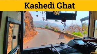 Amazing MSRTC Bus Driving In Kashedi Ghat | Mumbai - Goa Highway | Maharashtra. #msrtc #bus