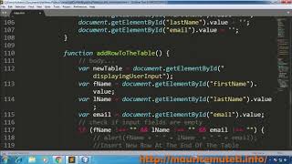 8. JAVASCRIPT CSS HTML TUTORIAL - How To Edit Selected Table Row