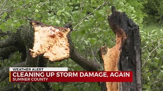 Cleaning up storm damage in Sumner County, again