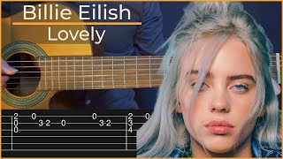 Billie Eilish - Lovely (Simple Guitar Tab)