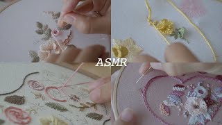 ASMR Embroidery, sewing collection. healing. relaxing. Sleepy video.