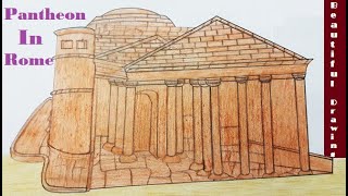 How to Draw Pantheon||Drawing Pantheon In Rome||Wali Drawing For All
