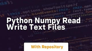 python numpy read write text files