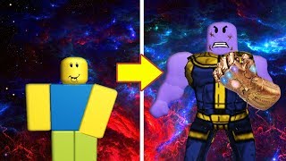 นูบตัวกาก!แปลงร่างเป็นธานอสตัวร้ายแห่งอเวนเจอร์! | Roblox Infinity war