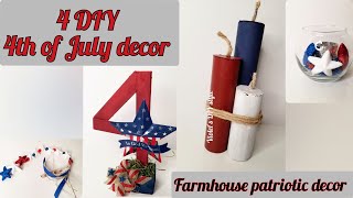 4th of July diy decor ⚫ DIY farmhouse patriotic decor ⚫ dollar tree diy decor