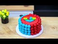 🌈rainbow cake recipes🌈making tasty miniature rainbow kitkat heart chocolate cake decorating ideas