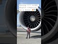 boeing 777 300er engine compared to a human 🔥✈️ travel aviation airport explore airplane fyp