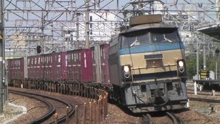 【ゼロロク牽引！】EF66-36号機[吹]+コキ24B 5071レ@新大阪横関踏切【ミニ三脚テスト】