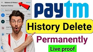 Paytm ki transaction history delete kaise kare | Paytm ki history delete kaise kare 2024 /Live proof