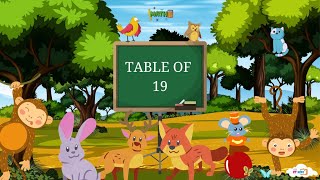 19x1=19 Multiplication, Table of nineteen (19) Tables Song Multiplication Time of tables