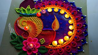 #1679 diwali rangoli design Satisfying video | Sand art | Navratri rangoli designs