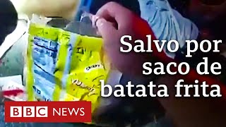 Policial salva homem esfaqueado com saco de batata frita em Nova York