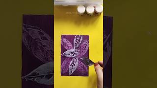 Purple 💜 leaf Art 🍂#shorts #creativeart #leafpainting #satisfyingart
