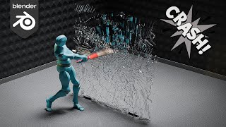 Breaking glass using cell fracture - Blender tutorial