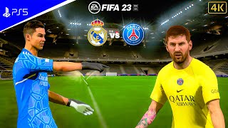 Messi and Ronaldo Who The Best Goalkeeper | PSG vs Real Madrid | UCL Final | FIFA 23 | PS5 | 4K