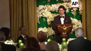 Trudeau toasts Obama at White House state dinner