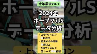 2024年 ホープフルS データ分析 #競馬 #ホープフルS