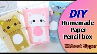 How To Make Paper Pencil Box / Diy Pen Holder / Easy Origami Box Tutorial / School Craft