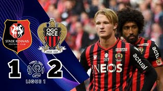 Rennes vs Nice 1 - 2 Full Highlights Kasper Dolberg Goal | FRANCE  Ligue 1 | Extended & Results ⚽🔥🔴🎮