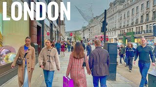 London Christmas Walk 2024 | Oxford Street to Trafalgar Square via Covent Garden [4K HDR]