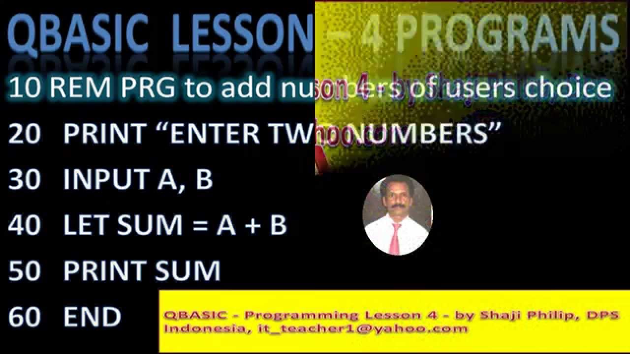 Qbasic Programing Lesson 4 Using Input Youtube