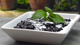 Indonesian Black Sticky Rice Pudding - Vegan Vegetarian Recipe