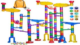 Meland Marble Run - 132Pcs Marble Maze Game Building Toy for Kid, Marble Track Race Set&STEM