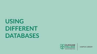 Choosing and Using Library Databases
