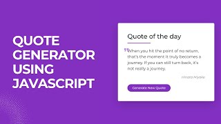 Quote Generator Website using HTML, CSS, Bootstrap & JavaScript | Beginner Web Development Tutorial
