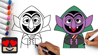 How To Draw Count Von Count | Draw & Color Tutorial