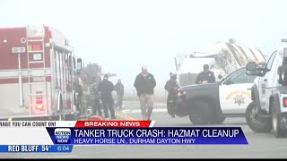 Diesel Exhaust Fluid spill cleanup ongoing after tanker crash in Butte County