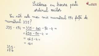 Scăderea cu trecere peste ordinul zecilor - Matematica clasa a II-a