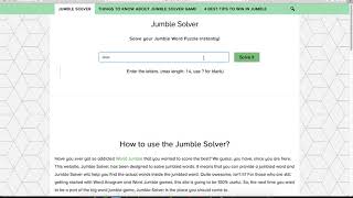 Jumble Solver Solve Your Jumble Word Puzzle Instantly