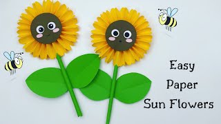 How To Make Easy Paper Sun Flowers For Kids / Nursery Craft Ideas / Paper Craft Easy / KIDS crafts