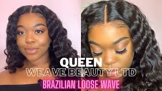 Best AliExpress Hair | Brazilian Loose Wave with Frontal Review | Queen Weave Beauty LTD 😍