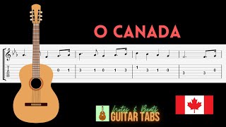 How to Play: National Anthem of CANADA- O Canada || Easy Guitar Tab \u0026 Sheet Music for Beginners