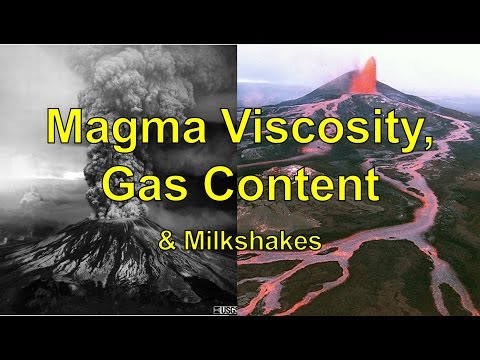 How does temperature and composition affect the viscosity of magma?