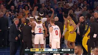 BENCHES CLEAR in Pacers vs. Knicks Game 7 after defensive play by Haliburton | NBA on ESPN