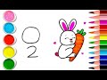 How To Draw Rabbit 🐰 With 20 Number | Easy And Simple Rabbit And Carrot 🥕 Drawing