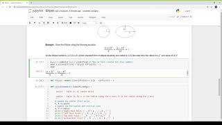 Creating Ellipse using matplotlib,numpy and Sympy Package Computer Aided Algebra Using Python