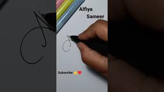 Alfiya Sameer name style #youtubeshorts #shortfeed #signature #viral #art #calligraphy #shorts